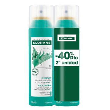 Klorane Champu Seco Seborregulador Extr Ortiga Duplo 2x150ml Klorane Champu Seco Seborregulador Extr Ortiga Duplo 2x150ml