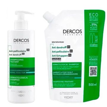Vichy Dercos Anticaspa Champu Normal-Grasa 390ml + Recarga 500m Vichy Dercos Anticaspa Champu Normal-Grasa 390ml + Recarga 500m
