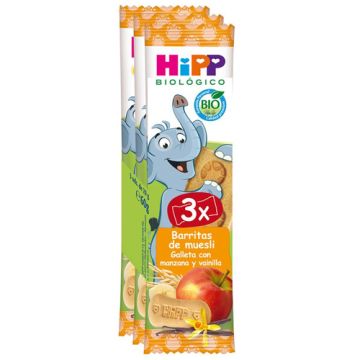 Hipp Barrita Muesli Galleta Manzana y Vainilla Triplo 3x20gr Hipp Barrita Muesli Galleta Manzana y Vainilla Triplo 3x20gr