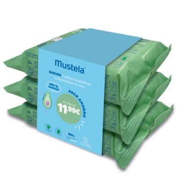 Mustela Toallitas Limpiadoras Triplo 3x60Uds Mustela Toallitas Limpiadoras Triplo 3x60Uds